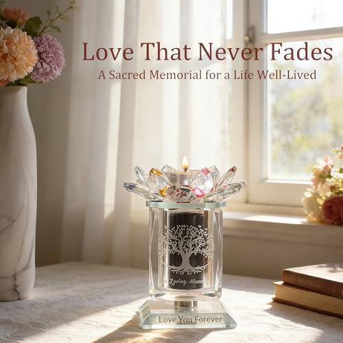 Small Urns for Human,Cremation Keepsake Photo Urn Unique Rotatable Crystal Mini Urns for Ashes Keepsake Decorative Engraving Tree of Life Pattern Urn Remember Your Love One Lost