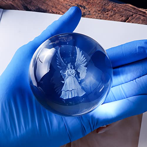 3D Guardian Angel Crystal Ball Angel Gifts for Women, with Silver LED Base - color: Angel