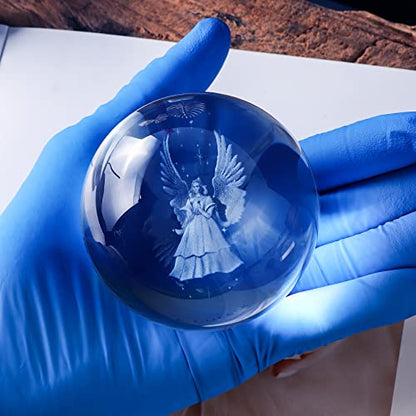 3D Guardian Angel Crystal Ball Angel Gifts for Women, with Silver LED Base - color: Angel
