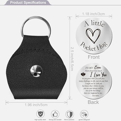 CINDYHE Pocket Hug Token keychain for Men Women Him Her(Son) - color: Son