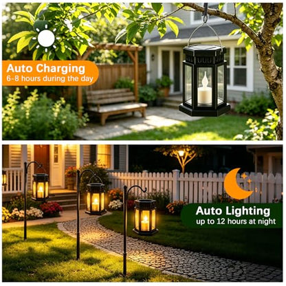 Solar Lanterns Outdoor Waterproof Lights, RGB Color Changing Light 2pack - size: 2pack