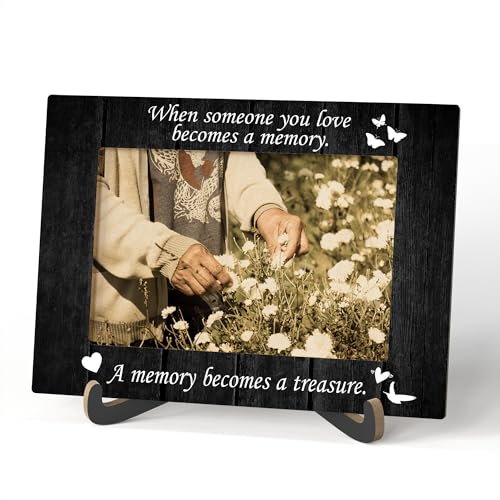Memorial Photo Frame - When Someone You Love Becomes A Memory Bereavement Wooden Tabletop Picture Frame With Stand - Memorial Gift For Loss Of Loved One - Sympathy Gifts Home Office Decor -A65 - color: Memorial 3