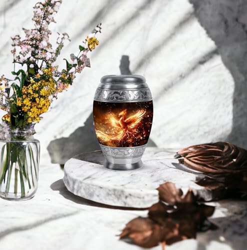 Phoenix Bird, Human Remains, 3 Inch, Metal Urns, Pack of 1, Handcrafted, Miniture for Male & Female, Small Keepsake, Little - size: 3 inch Keepsake 1PC