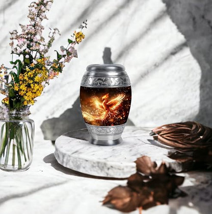 Phoenix Bird, Human Remains, 3 Inch, Metal Urns, Pack of 1, Handcrafted, Miniture for Male & Female, Small Keepsake, Little - size: 3 inch Keepsake 1PC
