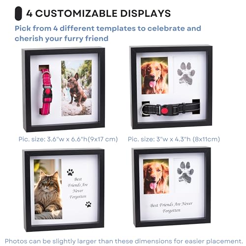 OtterPets Paw Print Kit for Dogs 9x9, 4 customizable displays (Black) - color: Black