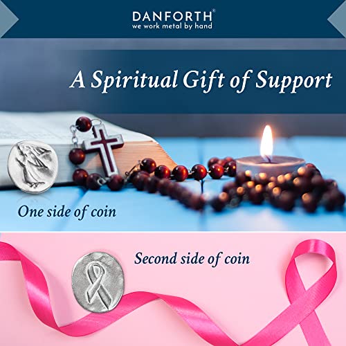 DANFORTH Pocket Angel Token & Awareness Ribbon, Bag of 50 Lead-Free Pewter | Guardian Angel Pocket Charms, Keepsake Coins for Encouragement, Remembrance & Spiritual Gifts, Made in USA - color: Angel Coins With Ribbon Bag of 10
