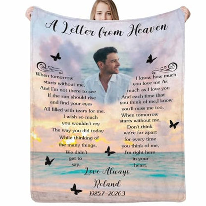 Customized Memorial Blankets with Photos for Loss of Mother Dad Grandma Grandpa Made in USA - color: New Design 16
