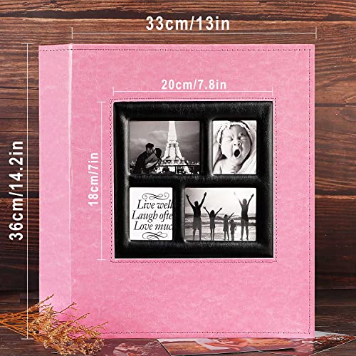 Ywlake Photo Album 4x6 500 Pockets Photos, Extra Large Capacity Family Wedding Picture Albums Holds 500 Horizontal and Vertical Photos Pink - color: Pink, size: 500 Pockets