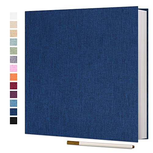Vienrose Self Adhesive Photo Album, 60 Pages, 11 x 10.6 in, Blue | Scrapbook Album, 30 Sheets, 3x5 4x6 5x7 8x10 Photos, Metallic Pen, DIY Memory Book, Wedding Album, Family Photos - color: Blue, size: 11"x10.6"60 Pages