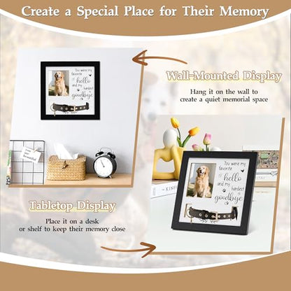 Dog Collar Memorial Frame, Pet Memorial Frame with Collar Holder, Loss of Dog Sympathy Gift, Pet Sympathy Remembrance Gift - size: Basic