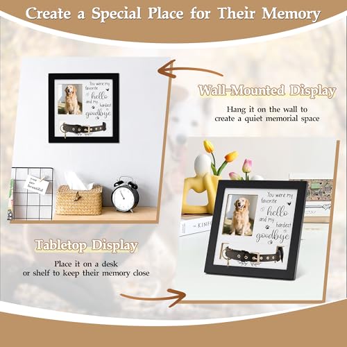 Dog Collar Memorial Frame, Pet Memorial Frame with Collar Holder, Loss of Dog Sympathy Gift, Pet Sympathy Remembrance Gift - size: Basic