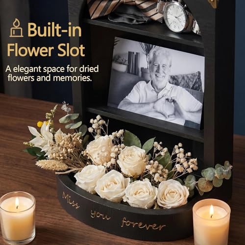 DGWJSU Sympathy Gifts, Keepsake Box, Shadow Boxes Display Cases, Black | Memorial Gifts, Keepsake Box, Sympathy Gift for Loss of Loved One, Celebration of Life Memorial, Bereavement Gifts - color: Black