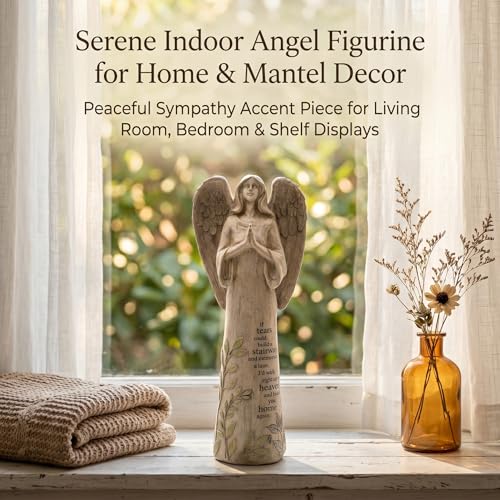 Ivy Home Resin Garden Statue Standing Praying Angel Garden Statuary for Outdoor Decor