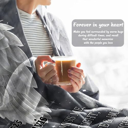 Vsmoedb Custom Memorial Blanket with Pictures for Loss of Loved One - color: Select06