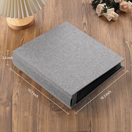 potricher Small 8x10 Photo Album, 160 Pockets, Linen Cover, Grey - color: Grey