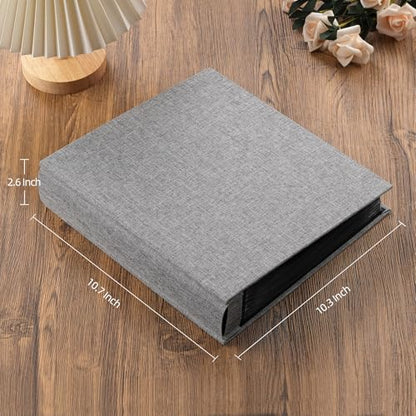 potricher Small 8x10 Photo Album, 160 Pockets, Linen Cover, Grey - color: Grey