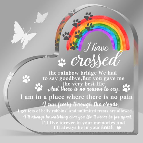 Pet Memorial Gifts, Sympathy Gifts for Loss of Dog Cat, Pet Sympathy Gifts, Pet Memorial Acrylic Rainbow Bridge Decorations, Bereavement Gifts for Loss Pet, Condolences Gifts for Pet Loss Remembrance - style: 002