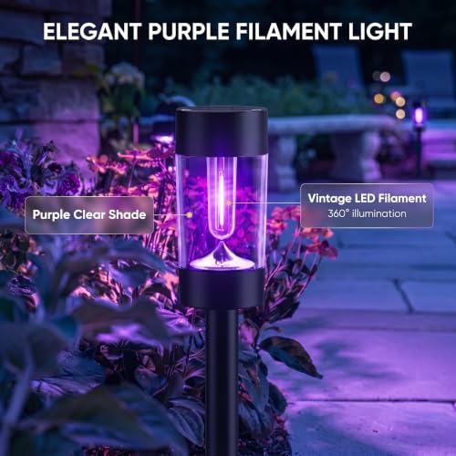 Eyrosa Halloween Solar Pathway Lights Outdoor Waterproof, 8 Pack, Purple - color: Purple