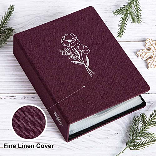 Lanpn Photo Album 4x6 50 Pictures 2 Packs, Small Mini Capacity Linen Photo Book Sets, Each Pack Holds 100 Top Loader Vertical Only Picture for Kids Boy Girls Purple - color: Purple, size: 50 Pockets/2PK