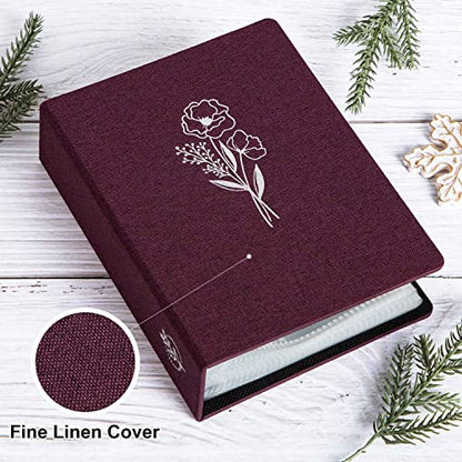 Lanpn Photo Album 4x6 50 Pictures 2 Packs, Small Mini Capacity Linen Photo Book Sets, Each Pack Holds 100 Top Loader Vertical Only Picture for Kids Boy Girls Purple - color: Purple, size: 50 Pockets/2PK