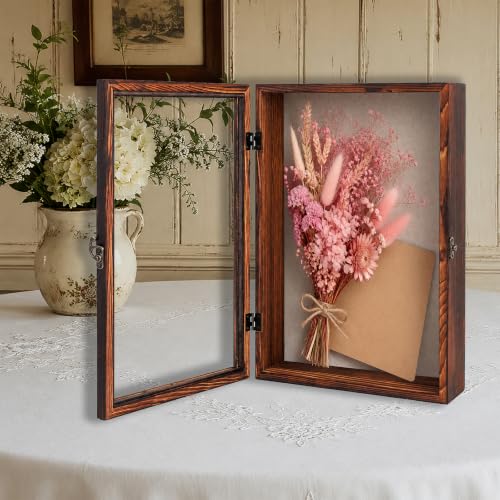 Muzilife 12x16 Rustic Shadow Box Pine Wood Picture Frame, 3.94 Deep, Brown - color: Brown, size: 12"x16"