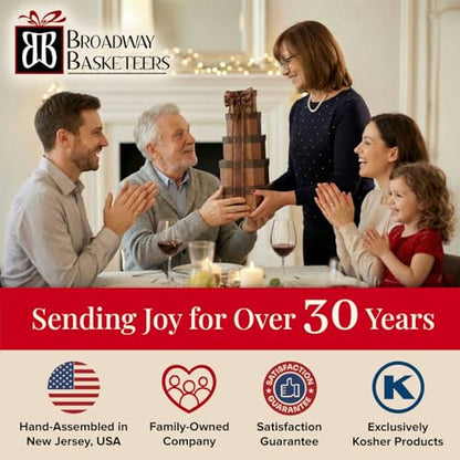 Broadway Basketeers Sympathy Condolence Gift Tower Basket, Cookies & Snacks | Food gift tower with cookies and snacks to comfort family and friends after loss. Kosher shiva basket.