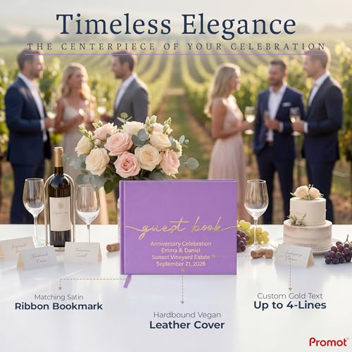 Promot Personalized Guestbook (Lavender Purple) - 110 Lined Pages - color: Lavender Purple