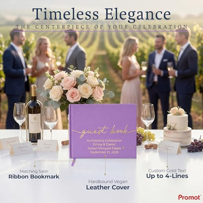 Promot Personalized Guestbook (Lavender Purple) - 110 Lined Pages - color: Lavender Purple
