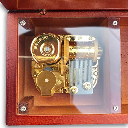BinkeGG Play [ Let It Go ] Brown Wooden Hollow Out Jewelry Box Clockwork Music Box with Sankyo Musical Movement - color: Hollow Out Jewelry Box, size: Let It Go