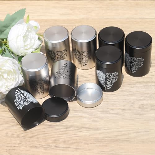 3 Inches Small Urns for Human Ashes Set of 8 Mini Urns for Sharing Small Keepsake Urns Memorial Ashes Holder-Wing - size: Set of 8-heart wing