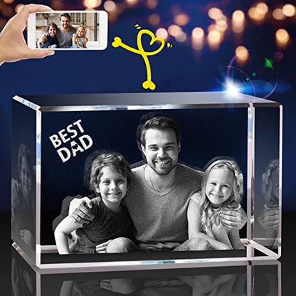 3D Crystal Photo, Personalized Gift for Mother's Day, Father's Day, Customized Gifts for Wife, Women, Him, Her, Dad and Mom. Custom Picture Gifts for Birthday, Wedding & Anniversary.(Small Landscape) - size: Small Landscape