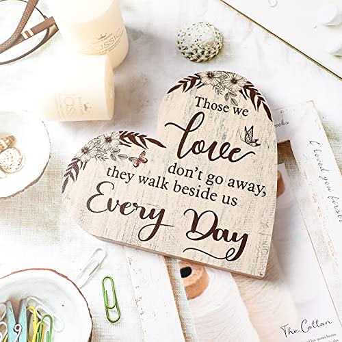 Jetec Sympathy Gift Memorial Wooden Heart for Loss of Loved One,Simple Style - style: Simple Style