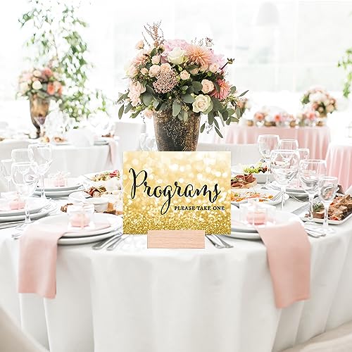 Andaz Press Wedding Party Signs, Glitzy Gold Glitter, 8.5x11-inch, Programs, Please Take One, 1-Pack - color: Activities Programs