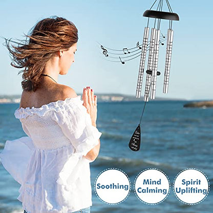 32'' Sympathy Wind Chimes Memorial Gift for Loss of Loved One Black | Bereavement Gift in Memory of Loved One, Memorial Gifts for Loss of Mother Father Condolence Rememberance - size: 32 inches
