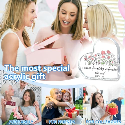 Friend Gifts for Women,Inspirational Heart Acrylic Gift for Women,Best Friend,Soul Sister,Christian Birthday,Friendship Day Valentine's Present,A Sweet Friendship Refreshes The Soul - color: soul