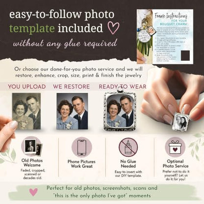 Gutsy Goodness Bouquet Charm On Your Wedding Day Memorial Honoring Mom Dad Grandma Grandpa Meaningful Bridal Floral Jewelry Silver Finish Pendant Bride's Flowers Photo Frames Parent Grandparent - color: Blue Bead, style: My Granddaughter | 1 Frame
