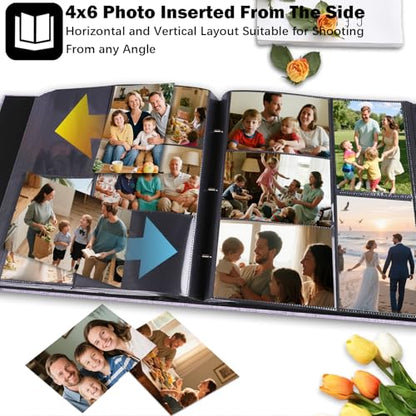 Ruibytree Extra Large Capacity Photo Album 4x6 Pictures 1000 Pockets,Purple | Linen Cover, Horizontal & Vertical 4x6 Photos, Removable Acid-Free Pages, Front Display Window, for Family, Wedding & Travel - color: Purple