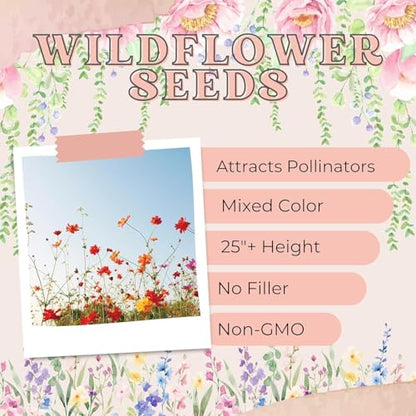 Wildflower Seed Packets in Loving Memory (Pack of 30) Funeral Gift Sympathy Remembrance Memorial Service Forget Me Not (Blue with Pink Flower) - color: Blue with Pink Flower