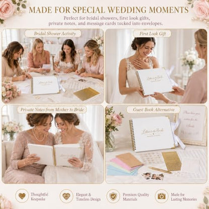 Letters to the Bride Scrapbook Kit, Bridal Shower Guest Book Alternative - color: white