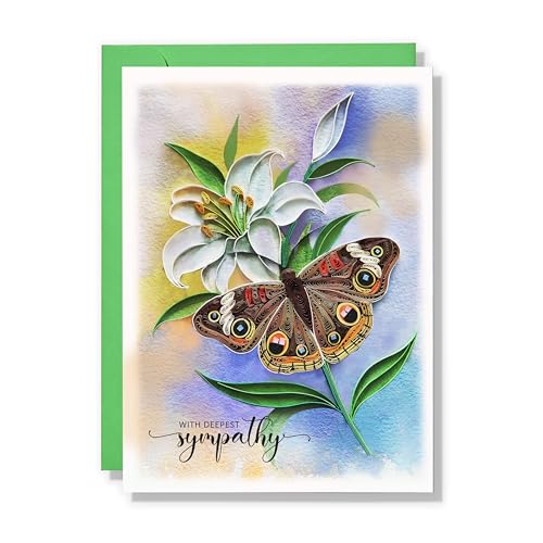 Buffterly Sympathy Quilling Card, Animal Sympathy, Thinking Of You for All Occassions, Animal Quill Card for Him, Her, Friend (Buffterly) - color: Buffterly Sympathy