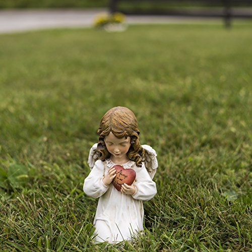 Joseph's Studio by Roman, 11.75" H Memorial Angel Holding a Heart Garden Statue, Outdoor Décor