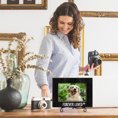 Dog Photo Frame - Forever Loved, Memorial Gifts for Women Friend Coworker, Fit 4x6 Picture With Stand, Home Desk Decor Tabletop Display, Paw -Txk73 - style: Dog - B