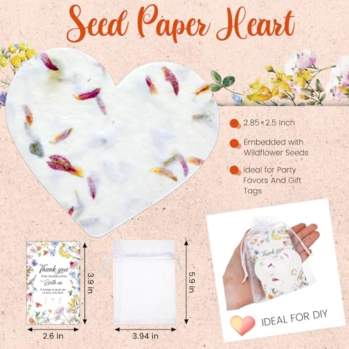 Dunzoom 50 Sets Wedding Gifts for Guests Heart Shaped - style: Wedding Flower Style
