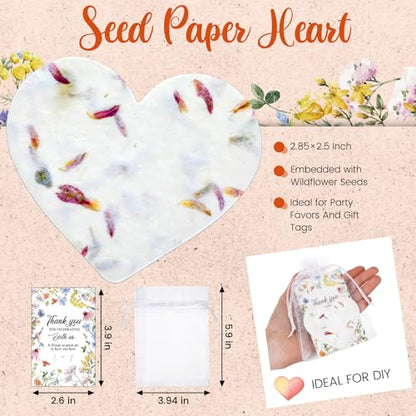 Dunzoom 50 Sets Wedding Gifts for Guests Heart Shaped - style: Wedding Flower Style