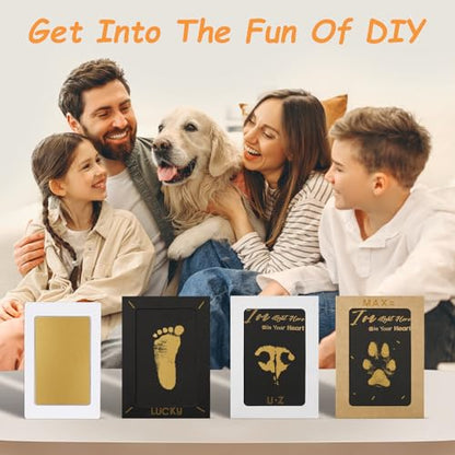 DeerZone Inkless Paw Print Kit,Dog Paw Print Kit,Dog Nose Print Kit - color: Golden, size: Small-Medium 4 Pack