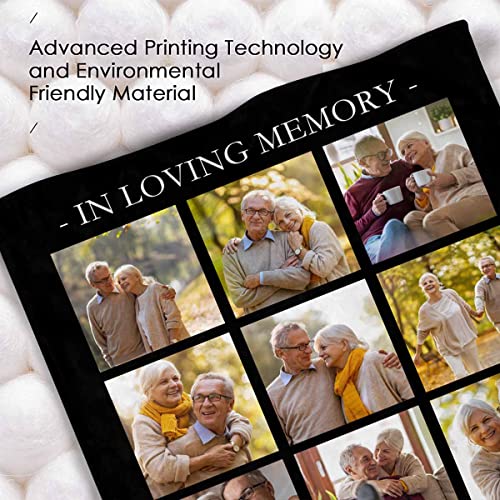 Custom Memorial Blanket We Will Hold You in Our Hearts Until We Can Hold You Again in Heaven Personalized Photo Collection Blanket Memorial Gifts for Loss of Son Daughter Grandma Dad Mom