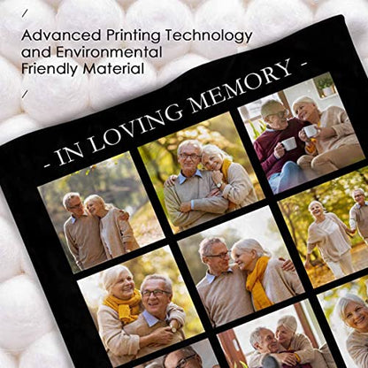 Custom Memorial Blanket We Will Hold You in Our Hearts Until We Can Hold You Again in Heaven Personalized Photo Collection Blanket Memorial Gifts for Loss of Son Daughter Grandma Dad Mom
