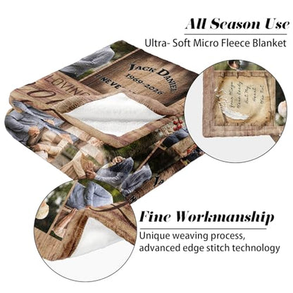 Vsmoedb Custom Memorial Blanket with Pictures for Loss of Loved One - color: Select07