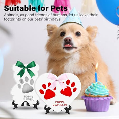 Baby & Pet Handprint Footprint Paw Print Keepsake Kit – Non-Toxic Air-Dry Clay, Makes 2 Ornaments, Perfect for Twins, Newborn, Dogs, Cats, Baby Shower, New Mom & Pet Memorial Gifts