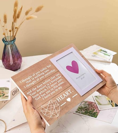 NZY Memorial Gift,Sympathy Gift for the Loss of a Loved One,Wooden Picture Photo Frame,Fits 6"x 4" Photo,Remembrance Present,Condolence Bereavement Present,I Thought of You Today